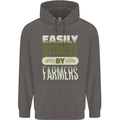 Easily Distracted Farmers Farming Mens 80% Cotton Hoodie Charcoal