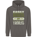 Easily Distracted Farmers Farming Mens 80% Cotton Hoodie Charcoal