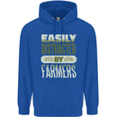 Easily Distracted Farmers Farming Mens 80% Cotton Hoodie Royal Blue