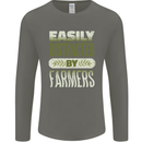 Easily Distracted Farmers Farming Mens Long Sleeve T-Shirt Charcoal
