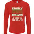 Easily Distracted Farmers Farming Mens Long Sleeve T-Shirt Red