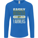 Easily Distracted Farmers Farming Mens Long Sleeve T-Shirt Royal Blue