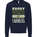 Easily Distracted Farmers Farming Mens Sweatshirt Jumper Navy Blue