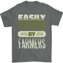 Easily Distracted Farmers Farming Mens T-Shirt 100% Cotton Charcoal