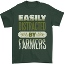 Easily Distracted Farmers Farming Mens T-Shirt 100% Cotton Forest Green