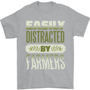 Easily Distracted Farmers Farming Mens T-Shirt 100% Cotton Sports Grey