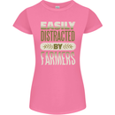 Easily Distracted Farmers Farming Womens Petite Cut T-Shirt Azalea