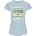 Easily Distracted Farmers Farming Womens Petite Cut T-Shirt Light Blue