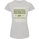 Easily Distracted Farmers Farming Womens Petite Cut T-Shirt Sports Grey