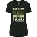 Easily Distracted Farmers Farming Womens Wider Cut T-Shirt Black