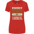 Easily Distracted Farmers Farming Womens Wider Cut T-Shirt Red