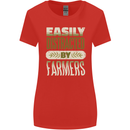 Easily Distracted Farmers Farming Womens Wider Cut T-Shirt Red