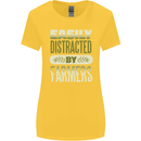 Easily Distracted Farmers Farming Womens Wider Cut T-Shirt Yellow