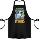 Easily Distracted by Bird Watching Cotton Apron 100% Organic Black