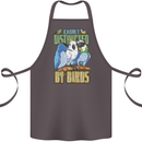 Easily Distracted by Bird Watching Cotton Apron 100% Organic Dark Grey