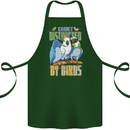 Easily Distracted by Bird Watching Cotton Apron 100% Organic Forest Green