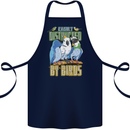 Easily Distracted by Bird Watching Cotton Apron 100% Organic Navy Blue