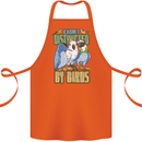 Easily Distracted by Bird Watching Cotton Apron 100% Organic Orange