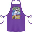 Easily Distracted by Bird Watching Cotton Apron 100% Organic Purple