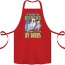 Easily Distracted by Bird Watching Cotton Apron 100% Organic Red