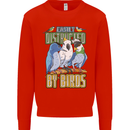 Easily Distracted by Bird Watching Kids Sweatshirt Jumper Bright Red