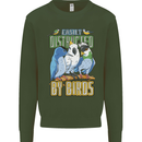 Easily Distracted by Bird Watching Kids Sweatshirt Jumper Forest Green