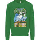 Easily Distracted by Bird Watching Kids Sweatshirt Jumper Irish Green
