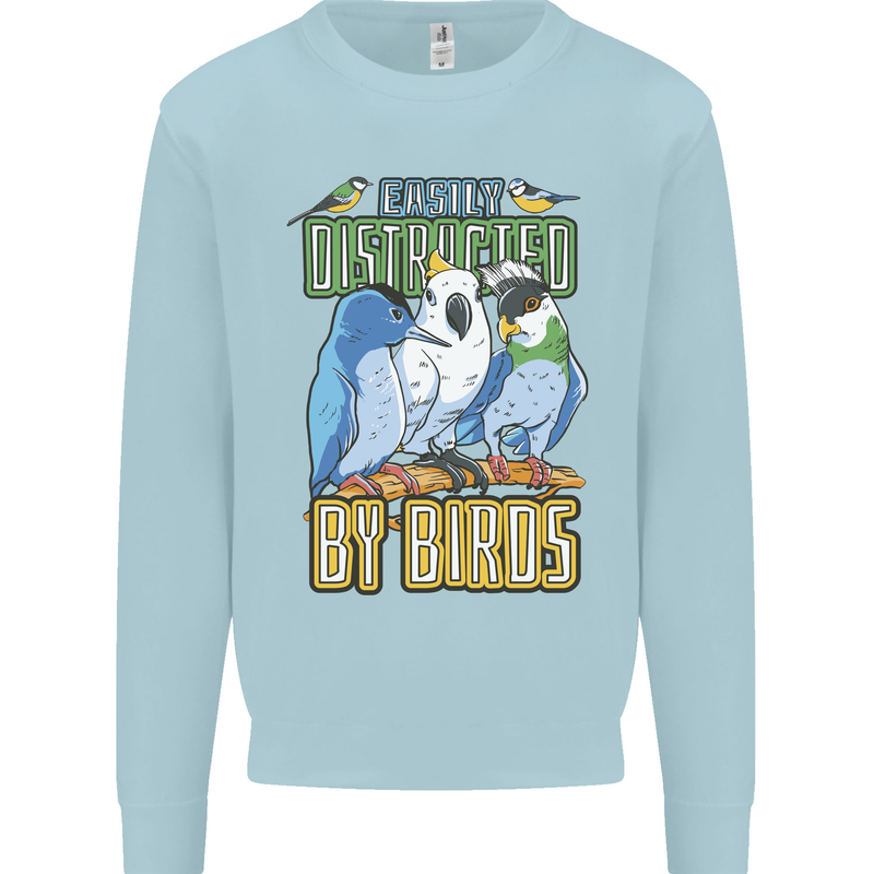 Easily Distracted by Bird Watching Kids Sweatshirt Jumper Light Blue