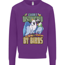 Easily Distracted by Bird Watching Kids Sweatshirt Jumper Purple