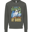 Easily Distracted by Bird Watching Kids Sweatshirt Jumper Storm Grey