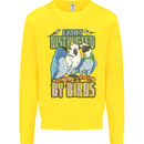 Easily Distracted by Bird Watching Kids Sweatshirt Jumper Yellow