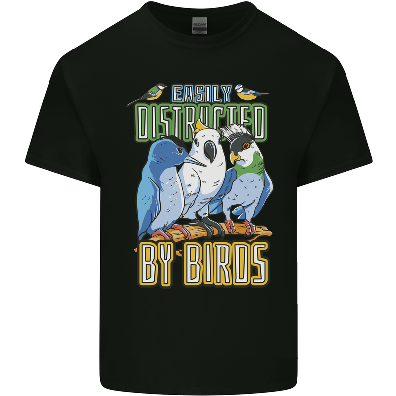 Easily Distracted by Bird Watching Kids T-Shirt Childrens Black