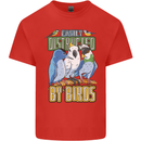 Easily Distracted by Bird Watching Kids T-Shirt Childrens Red
