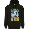 Easily Distracted by Bird Watching Mens 80% Cotton Hoodie Black