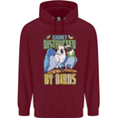 Easily Distracted by Bird Watching Mens 80% Cotton Hoodie Maroon