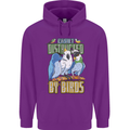 Easily Distracted by Bird Watching Mens 80% Cotton Hoodie Purple