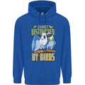 Easily Distracted by Bird Watching Mens 80% Cotton Hoodie Royal Blue