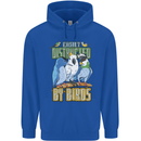 Easily Distracted by Bird Watching Mens 80% Cotton Hoodie Royal Blue