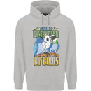 Easily Distracted by Bird Watching Mens 80% Cotton Hoodie Sports Grey