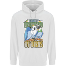 Easily Distracted by Bird Watching Mens 80% Cotton Hoodie White