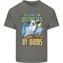 Easily Distracted by Bird Watching Mens Cotton T-Shirt Tee Top Charcoal