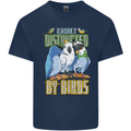Easily Distracted by Bird Watching Mens Cotton T-Shirt Tee Top Navy Blue
