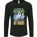 Easily Distracted by Bird Watching Mens Long Sleeve T-Shirt Black