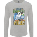 Easily Distracted by Bird Watching Mens Long Sleeve T-Shirt Sports Grey