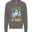 Easily Distracted by Bird Watching Mens Sweatshirt Jumper Charcoal