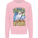 Easily Distracted by Bird Watching Mens Sweatshirt Jumper Light Pink