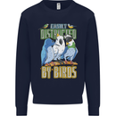 Easily Distracted by Bird Watching Mens Sweatshirt Jumper Navy Blue