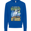 Easily Distracted by Bird Watching Mens Sweatshirt Jumper Royal Blue