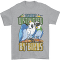 Easily Distracted by Bird Watching Mens T-Shirt 100% Cotton Sports Grey