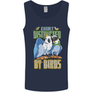 Easily Distracted by Bird Watching Mens Vest Tank Top Navy Blue